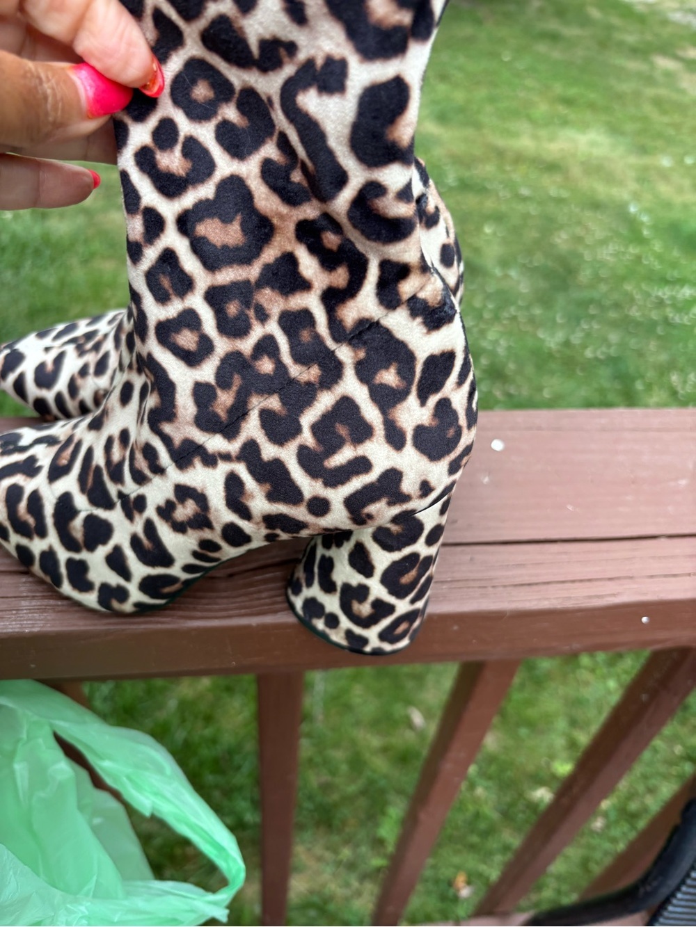 Steve Madden Leopard-Print Pointed Toe Ankle Boots - Black/Tan/Cream - Picture 6 of 8